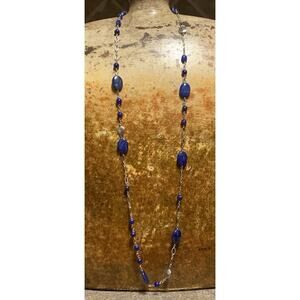 DJS Sundance Womens Sterling Silver and Lapis Lazuli Necklace